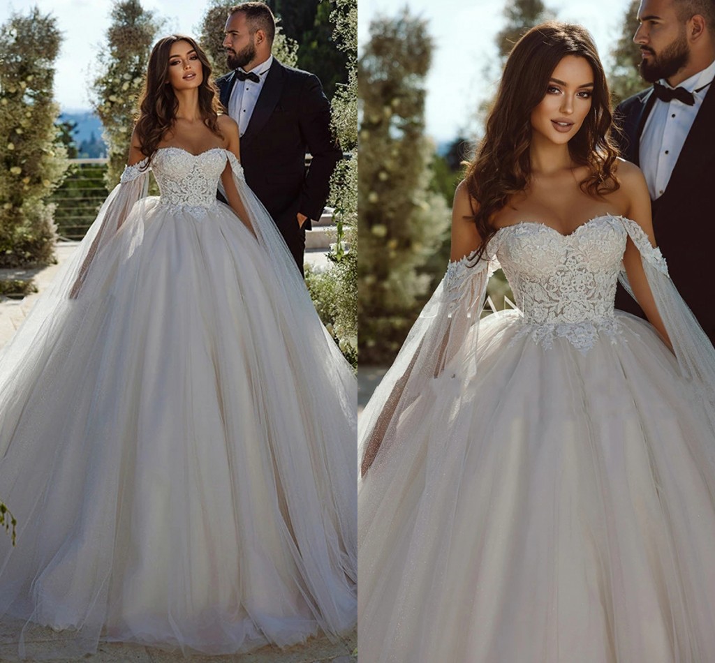 Boho Wedding Dress 2023 Beach Sweetheart Lace Appliques Bride Gowns Robe De Mariee Cap Sleeves Garden 2023 Princess Elegant