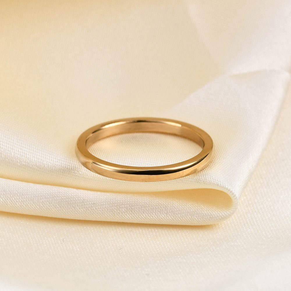 5 Colors New in Cute Thin Band Ring for Women Simple Design Titanium Stainless Steel Blue Black Silver Rose Gold Finger Rings Birthday Gift Wholesale 