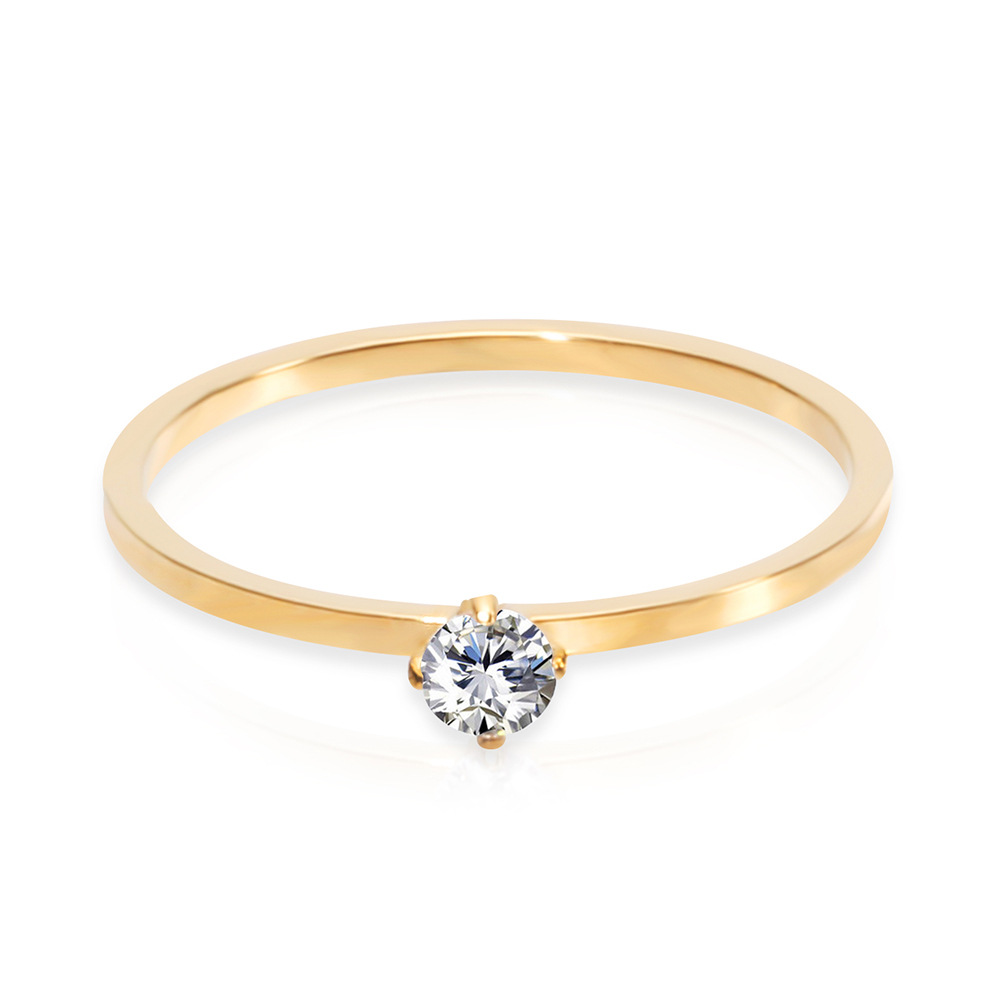 New in Cute Bling CZ Stone Finger Ring for Women Ins Titanium Stainless Steel Cubic Zirconia Silver Rose Gold Color Rings Birthday Gifts Wholesale Jew