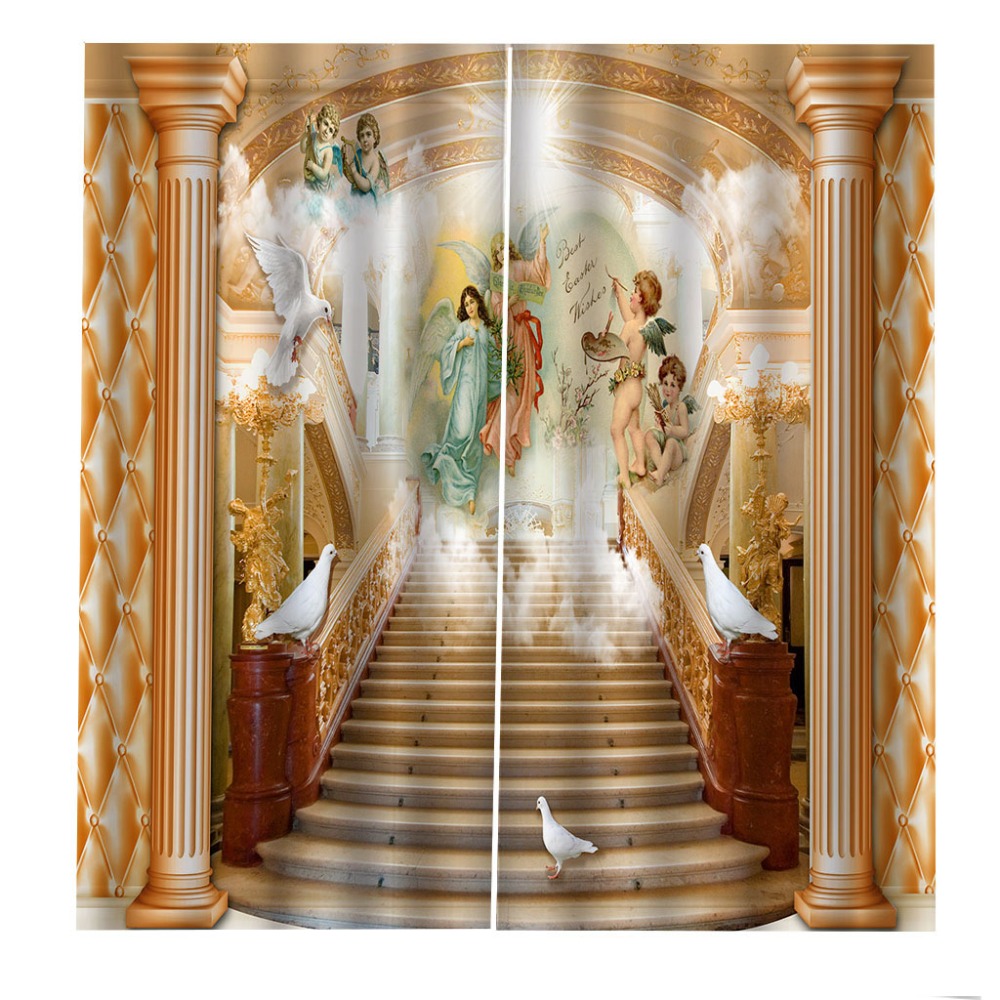 beauty 3D Curtains Living Room Bedroom Drapes Cortinas Customized size yellow curtains