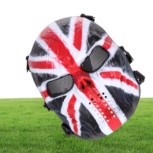 Airsoft Paintball Party Mask Skull Full Face Mask Army Games Outdoor Metal Mesh Eye Shield Costume for Halloween Party Supplies Y23452762