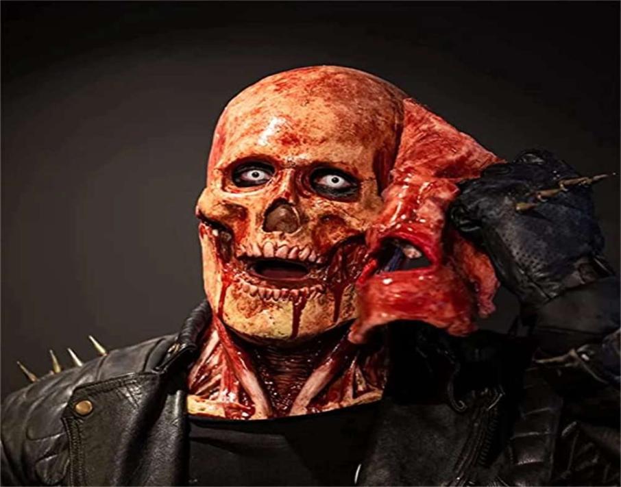 Halloween Scary Mask Terror All Face Skull Double Layer Latex Joker Clown Anime Cosplay Decoration Oni
