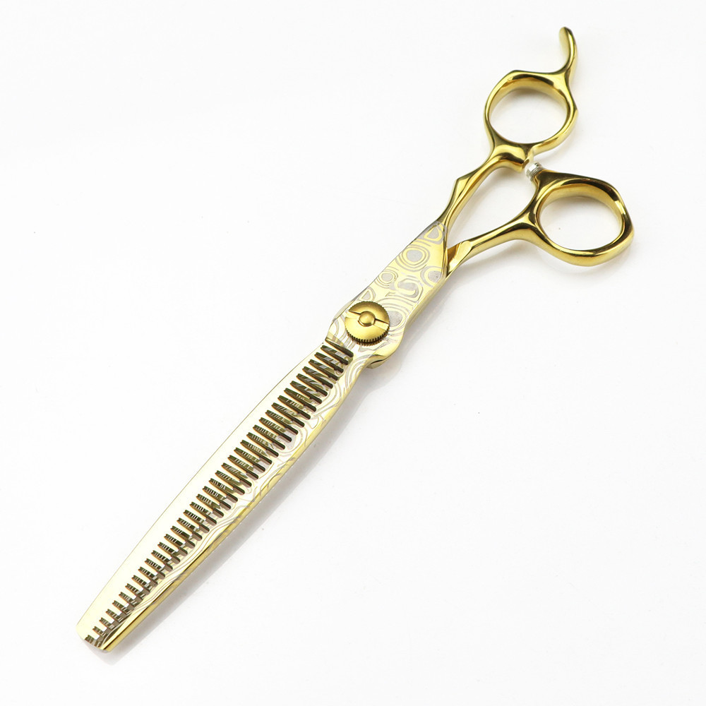 Hair Scissors Professional 7 '' Gold Damascus Upscale scissor hair cutting scissors thinning barber tools haircut shears Hairdressing scisso