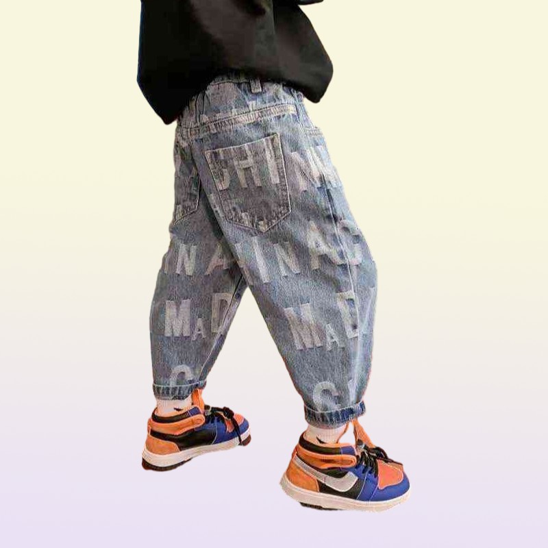 toddler Boys Casual Jeans Trousers spring Autumn Denim Pants for Kids boy Children Loose Clothing 6 8 10 12 years 220209