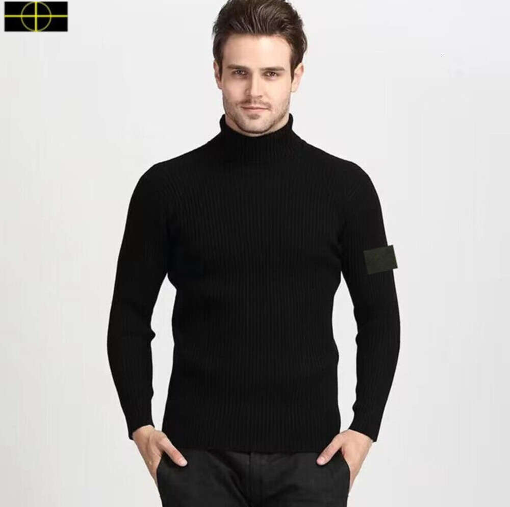 plus size stone jacket coat Autumn Winter Designers New Men is land Sweater Pullover Solid Color High Neck Sweater Women's Backing Shirt Classic
