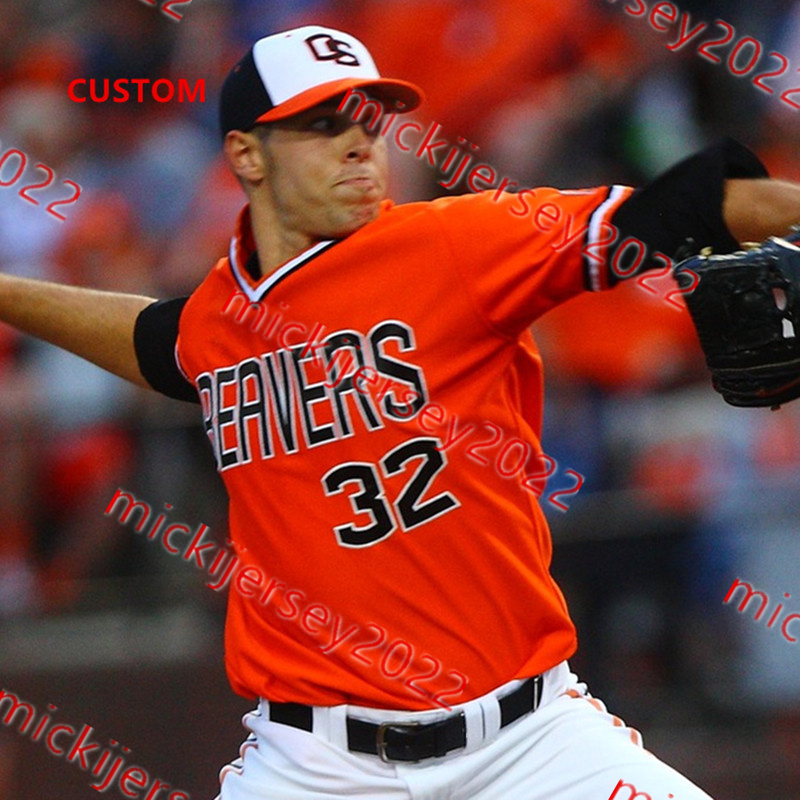 Steven Kwan Michael Conforto OSU Baseball Jersey Andy Armstrong Adley Rutschman Jacoby Ellsbury Matthew Boyd Ryan Ober Oregon State Beavers Jerseys Cu