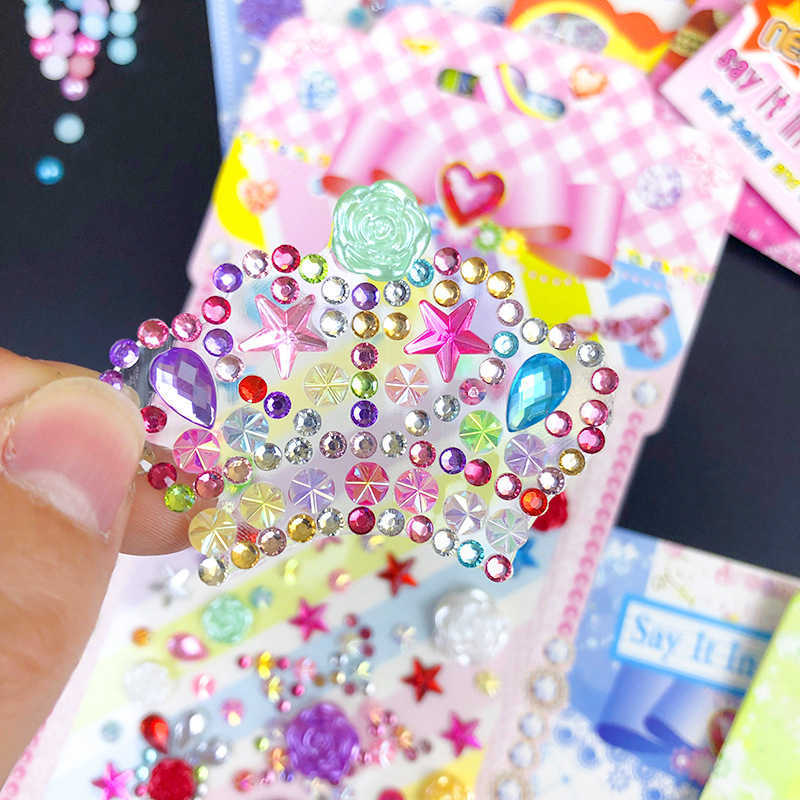 5 PC Temporary Tattoos Temporary Tattoo Party Rhinestone Facial Eyebrow Sticker Eye Sticker Forehead Face Sticker Acrylic Gem 's Sticker Toys Z04