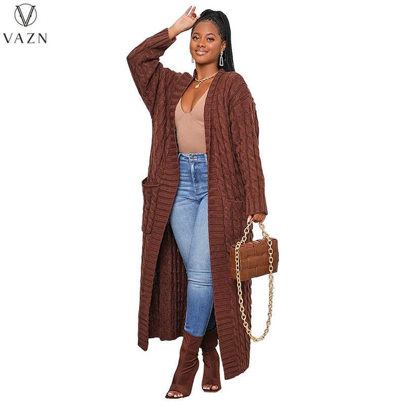 2023 Autumn Winter Sweater Women Of Quality Solid Young Office Lady High-end Open Stitch Full Sleeve Women X-Long Outswears