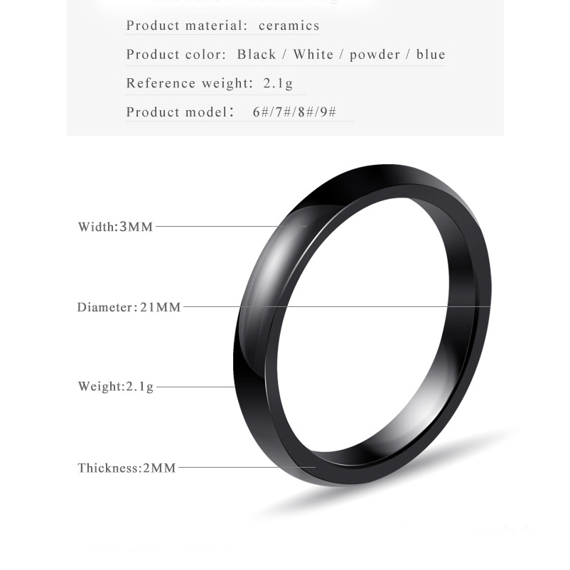 4 Colors 3mm Solid Ceramic Wedding Thin Band Ring for Women New in Cute Simple Design Pink White Blue Black Finger Rings Gifts Wholesale Jewlery Bijou