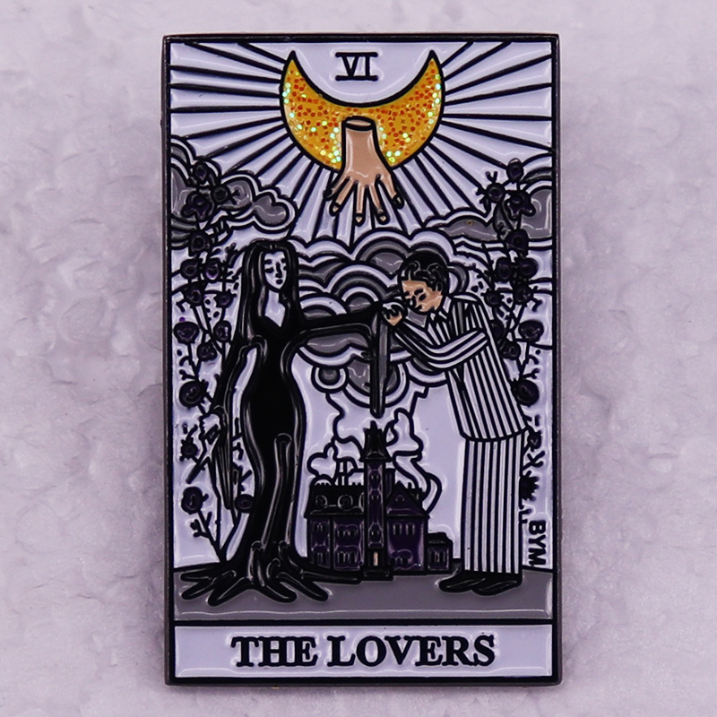 Adams Family tarot Lover Brooch Cute Anime Movies Games Hard Enamel Pins Collect Metal Cartoon Brooch Backpack Hat Bag Collar Lapel Badges, As picture
Adams Family tarot Lover Brooch Cute Anime Movies Games Hard Enamel Pins Collect Metal Cartoon Brooch Backpack Hat Bag Collar Lapel Badges, As picture