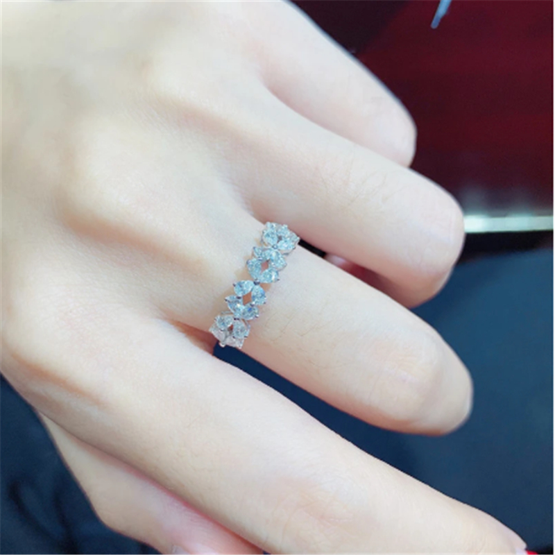 Lovers Heart Diamond Ring 925 Sterling silver Engagement Wedding Band Rings for Women Bridal Promise Party Jewelry Birthday Gift