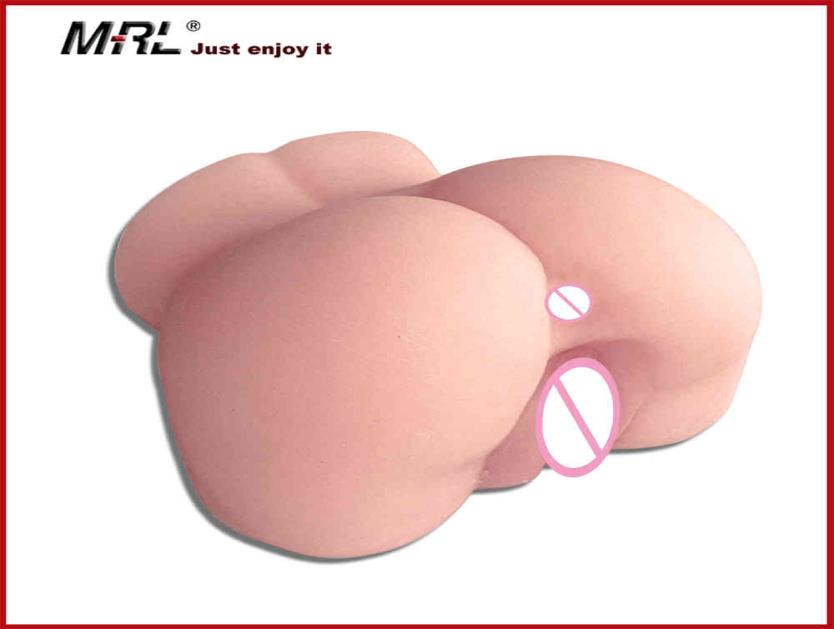 Realistic Ass 3d Silicone Vagina Anal Artificial Pussy Double Channels Anus Adult Sex Toys for Men Male Masturbator Sex Shop Q0419