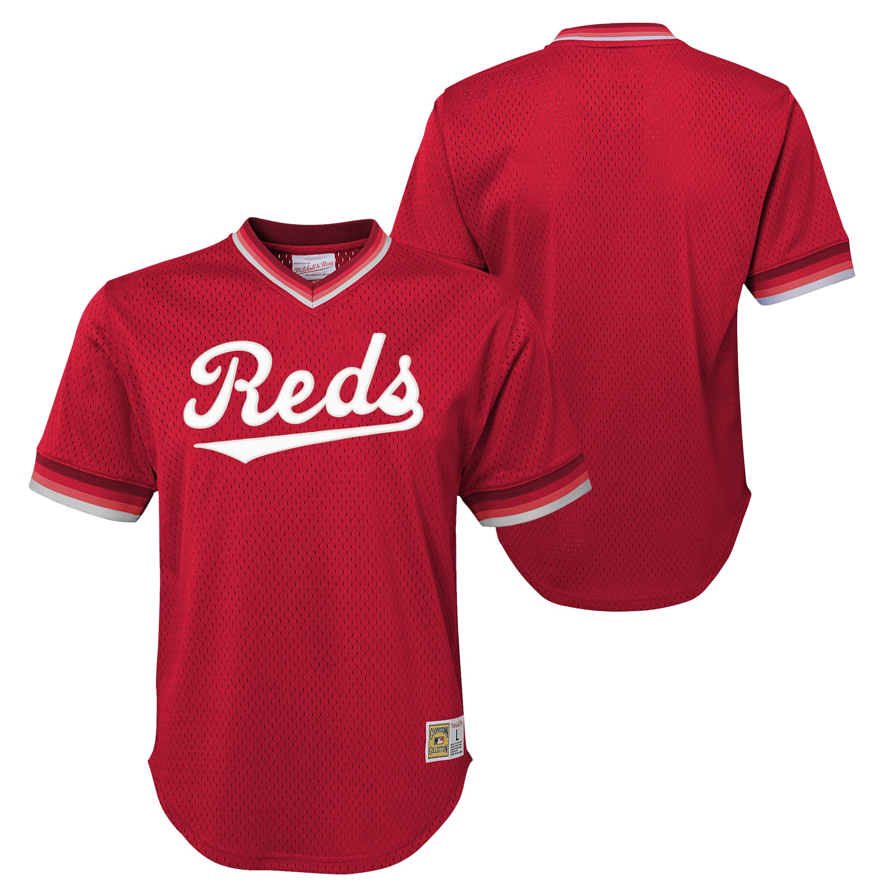 Reds Mitchell Ness Cincinnati Cooperstown Mesh Batting V-Neck Baseball Jersey Size S-4XL, As pic
Reds Mitchell Ness Cincinnati Cooperstown Mesh Batting V-Neck Baseball Jersey Size S-4XL, As pic