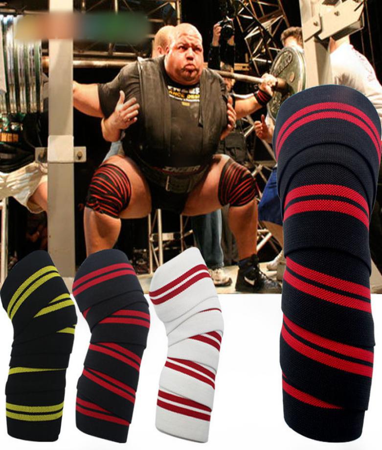 1 Pair Sports Knee Wraps Straps for Gym Workout Weightlifting Fitness Squats Training Elastic Knee Protector Strap Sleeves T191230