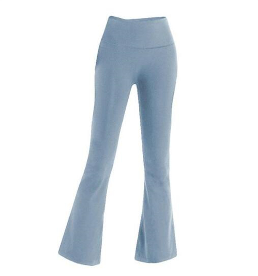 Brand 2025 Designer Women's Yoga Pants Solid Color Nude Sports Shaping Tight Running Sports Clothing Women's Bell bottom Pants High Quality 