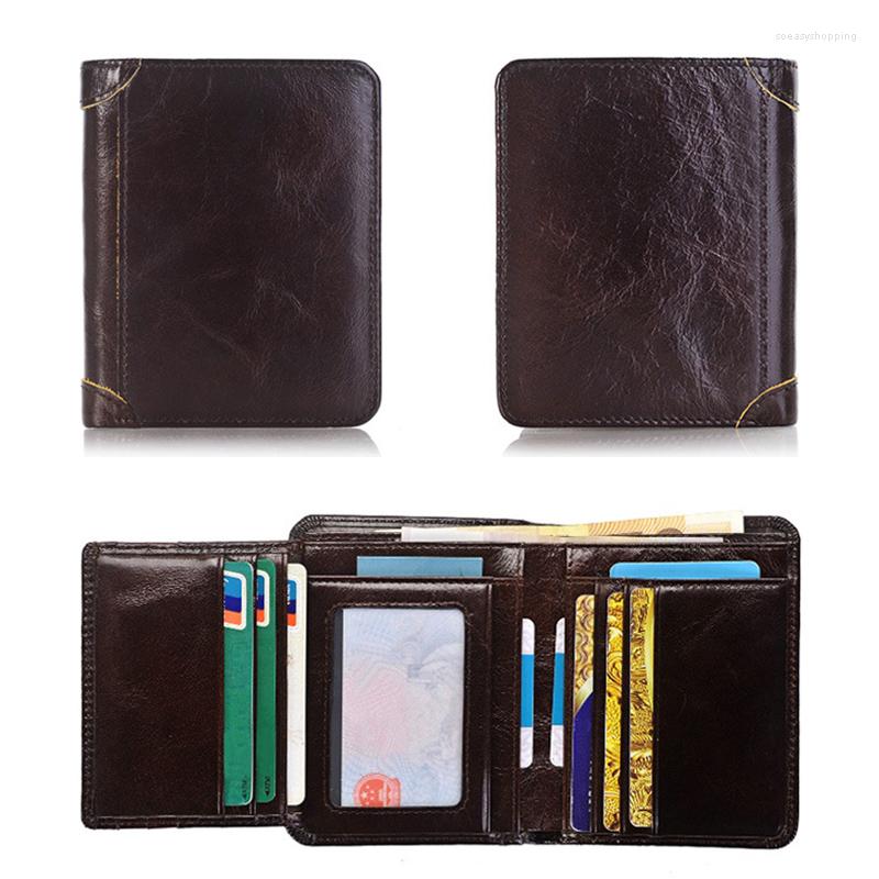 Wallets Genuine Leather Men Short Trifold Wallet Multi Slots Holders Male Clutch Vintage Purse Money Bags, Black
Wallets Genuine Leather Men Short Trifold Wallet Multi Slots Holders Male Clutch Vintage Purse Money Bags, Black