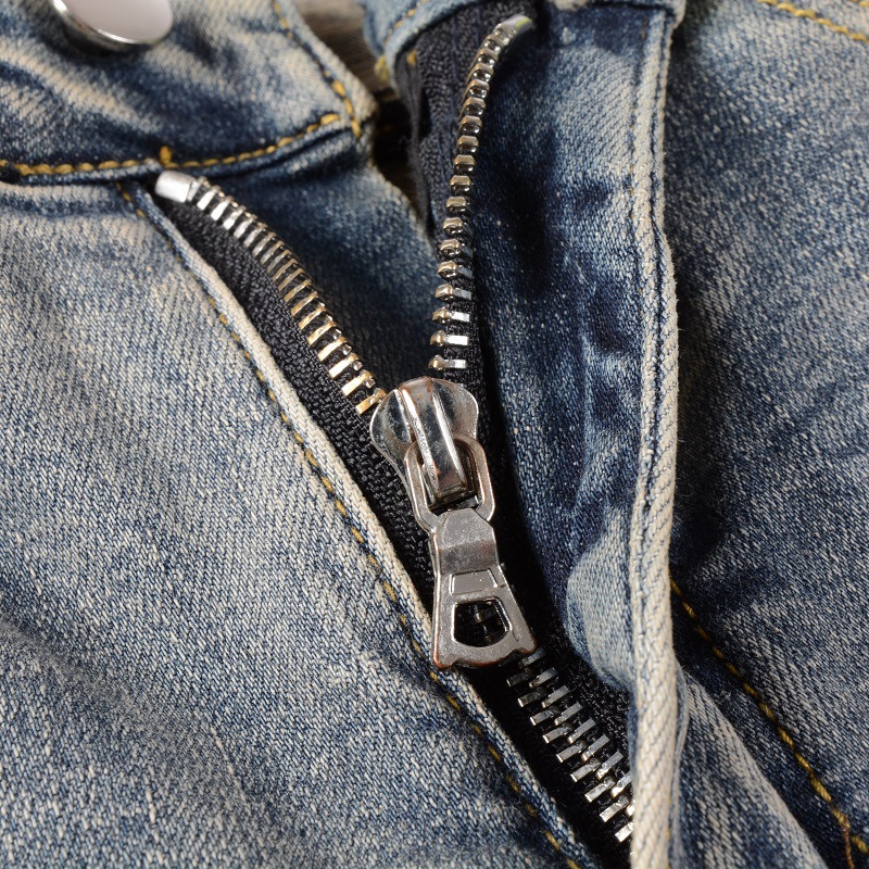 casual men amiryes wahsed straight zipper fly pattern stick skin elastic blue tight jean