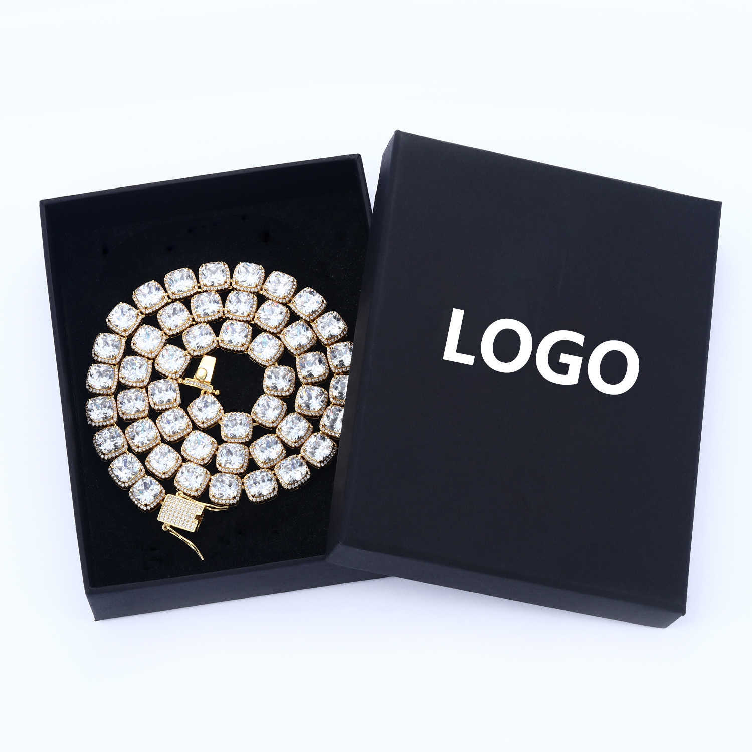 Hip Hop Custom Sterling Sier Moissanite Mens Cz Dia Iced Out Tennis Chain Necklace Jewelry