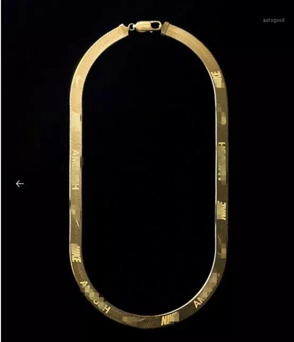 Chains Herringbone Chain Blade NECKLACE Flat Clavicle Necklace1