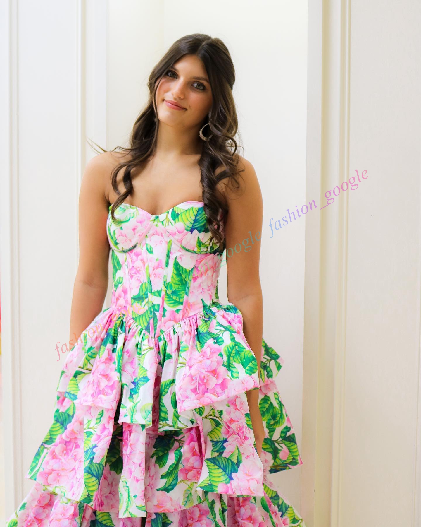 Floral Print Prom Dress 2k24 Strapless Corset Bodice Lady Pageant Winter Formal Evening Cocktail Party Hoco Gala Gown Sherri Mother of the Bride Layer