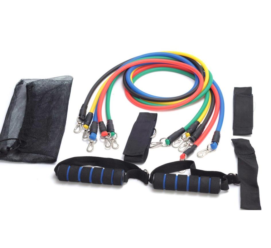 Whole11Pcs Resistance Bands Yoga Pilates Crossfit Fitness Equipment Elastic Pull Rope Workout Latex Tube Band Set Exercise Tr