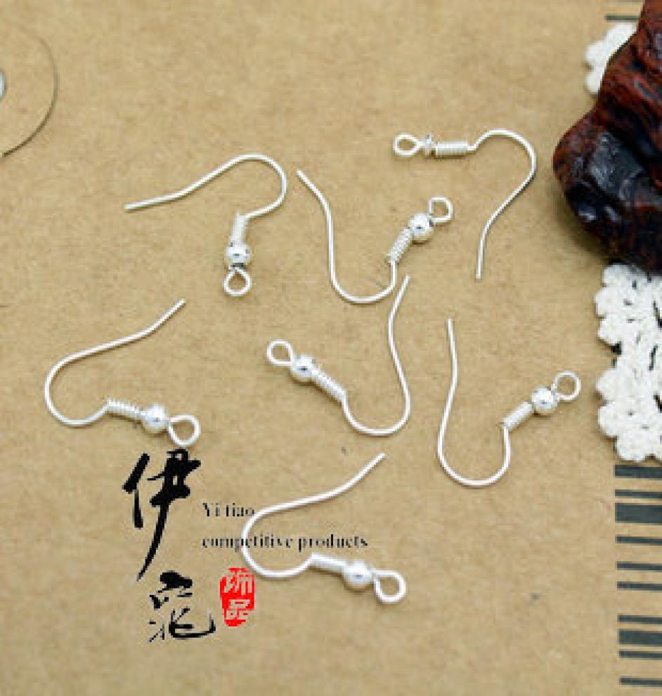 200pcslot Sterling 925 Silver Earring Findings Fishwire Hooks Jewelry DIY 15mm fish Hook Fit Earrings