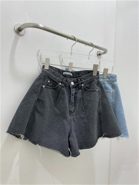 Women's Shorts Syiwidii Jean Shorts Women Summer High Waist Baggy Wide Leg Flare Short Jeans Casual Vintage Korean Style Y2k Denim Shorts 230404