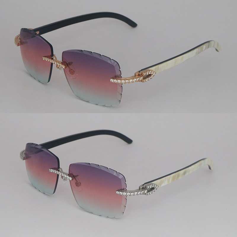 Luxury Moissanite Diamond Set Rimless Sunglasses Womans Big Stones 2.5 Carat Diamond Sun glasses Original White Inside Black Buffalo Horn Men Women Diamond cut Lens
Luxury Moissanite Diamond Set Rimless Sunglasses Womans Big Stones 2.5 Carat Diamond Sun glasses Original White Inside Black Buffalo Horn Men Women Diamond cut Lens