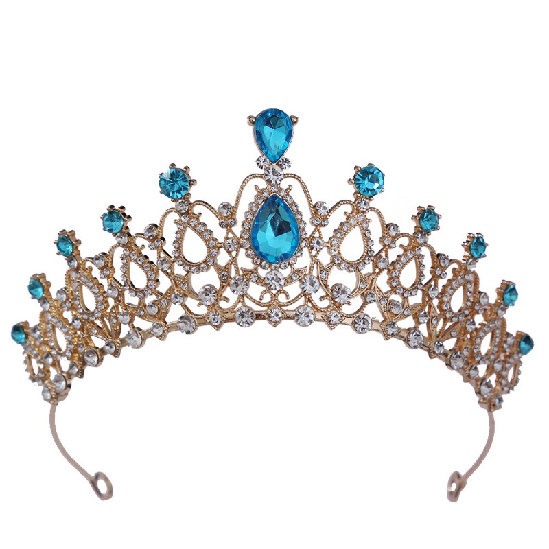18 Colors Gold Silver Color Metal Crystal Tiara Crown Party Gift Princess Rhinestone Bridal Crown Hair Accessories