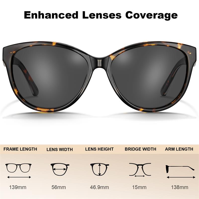 CARFIA Cateye Polarized Sunglasses for Women UV Protection, Italy Handcrafted Acetate Frame with Embossed Pattern Wire Core