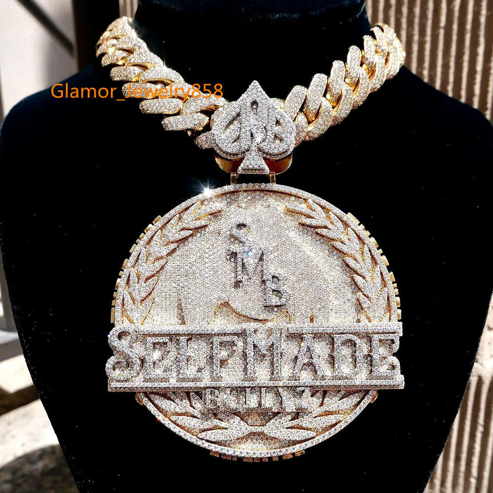 Fashion Hip Hop Bg Iced Out Moissanite Jewelry Sterg Sier Dia Charm Custom Pendant Necklace