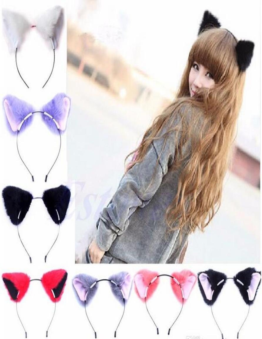 Hair Accessories Girl Cute Cat Fox Ear Long Fur Hair Headband Anime Cosplay Party Costume G347