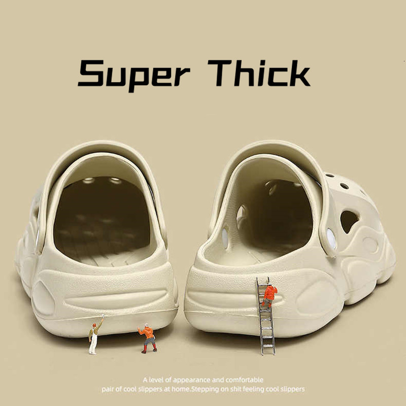 Slippers Men's Thick Platform Clogs Indoor Outdoor Couple Women Flip Flops Garden Sandals Casual Beach Slides 230404