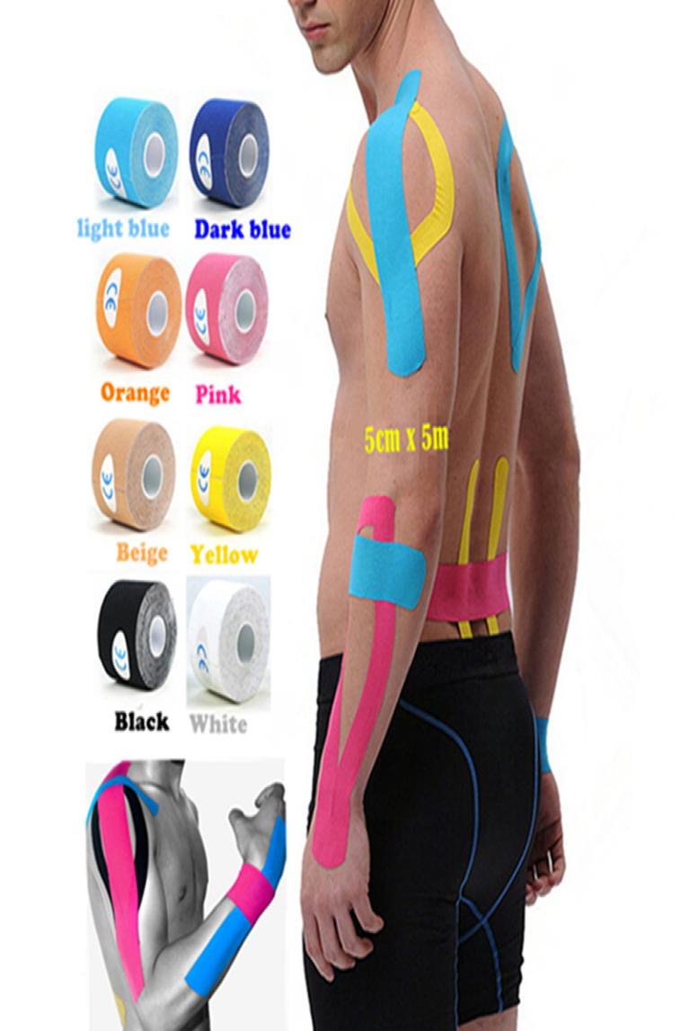 New Sports Kinesio Muscle Sticker Kinesiology Tape Cotton Elastic Adhesive Muscle Bandage Care Physio Strain Injury Support 5cm x