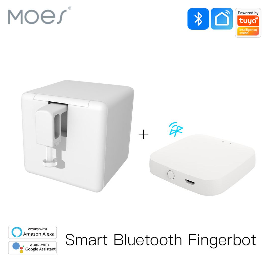 Moes Tuya Bluetooth control Switch Fingerbot Button Pusher Smart Life App Voice Controled by via Alexa Google Assistant