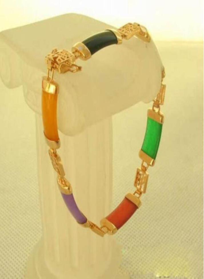 Fashion Women 18k Gold Plated Bracelet Jade Bangle Jewelry Ladies New Gifts