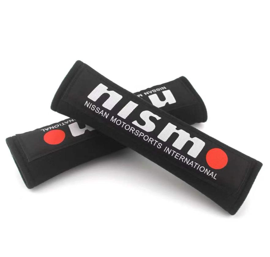 2 x NISMO JDM Style Cotton Auto Seat Belt Cover Shoulder Strap Pads for 180SX 240SX 350Z 370Z G35 G37 GTR Silvia Skyline