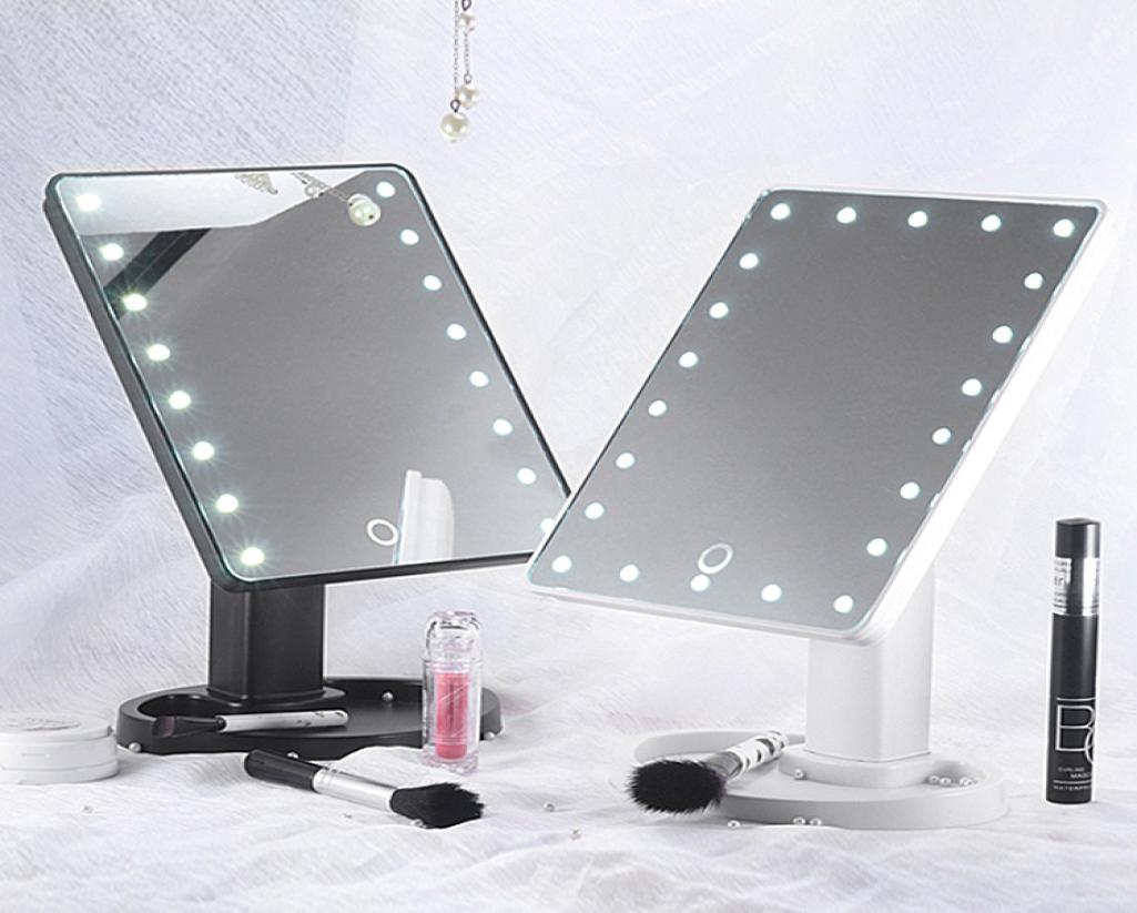 Adjustable 1622 LEDs Lighted Makeup Mirror Touch Screen Portable Magnifying Vanity Tabletop Lamp Cosmetic Mirror Make Up Tool