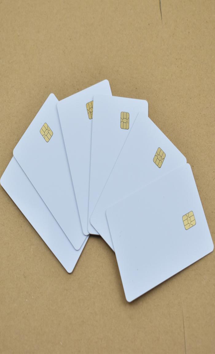 10pcslot ISO7816 White PVC Card with SEL 4442 Chip Contact IC Card Blank Contact Smart Card