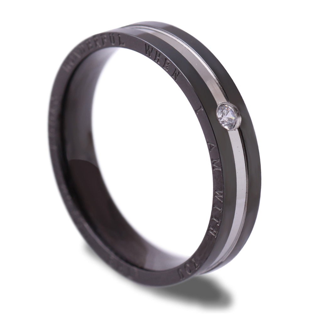 Bling Cubic Zirconia Wedding Band Rings for Couple Men Women Lovers Titanium Stainless Steel CZ Stone Gold Plated Finger Rings Birdal Gifts Wolf Tide 