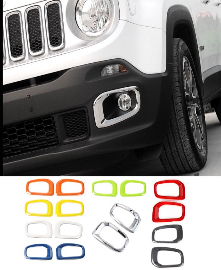 Front Fog Light Frame Cover ABS Decoration Cover For Jeep Renegade 20162018 Car Stickers Exterior Accessories