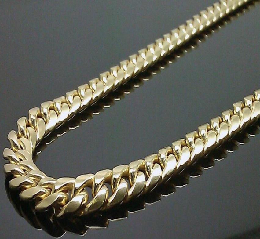 Real 10K Yellow Gold Miami Cuban Link Chain 8mm 24 inch012