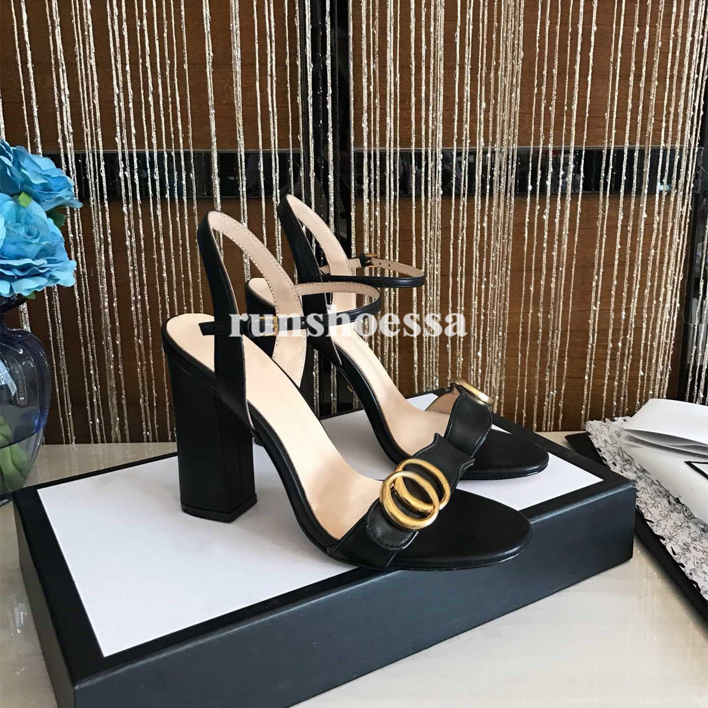 Classic High heeled sandals party 100% leather women Dance shoe designer sexy heels 10cm Suede Lady Metal Belt buckle Thick Heel shoes Woman Slides size 35-41, Color #9 heel 8cm
Classic High heeled sandals party 100% leather women Dance shoe designer sexy heels 10cm Suede Lady Metal Belt buckle Thick Heel shoes Woman Slides size 35-41, Color #9 heel 8cm