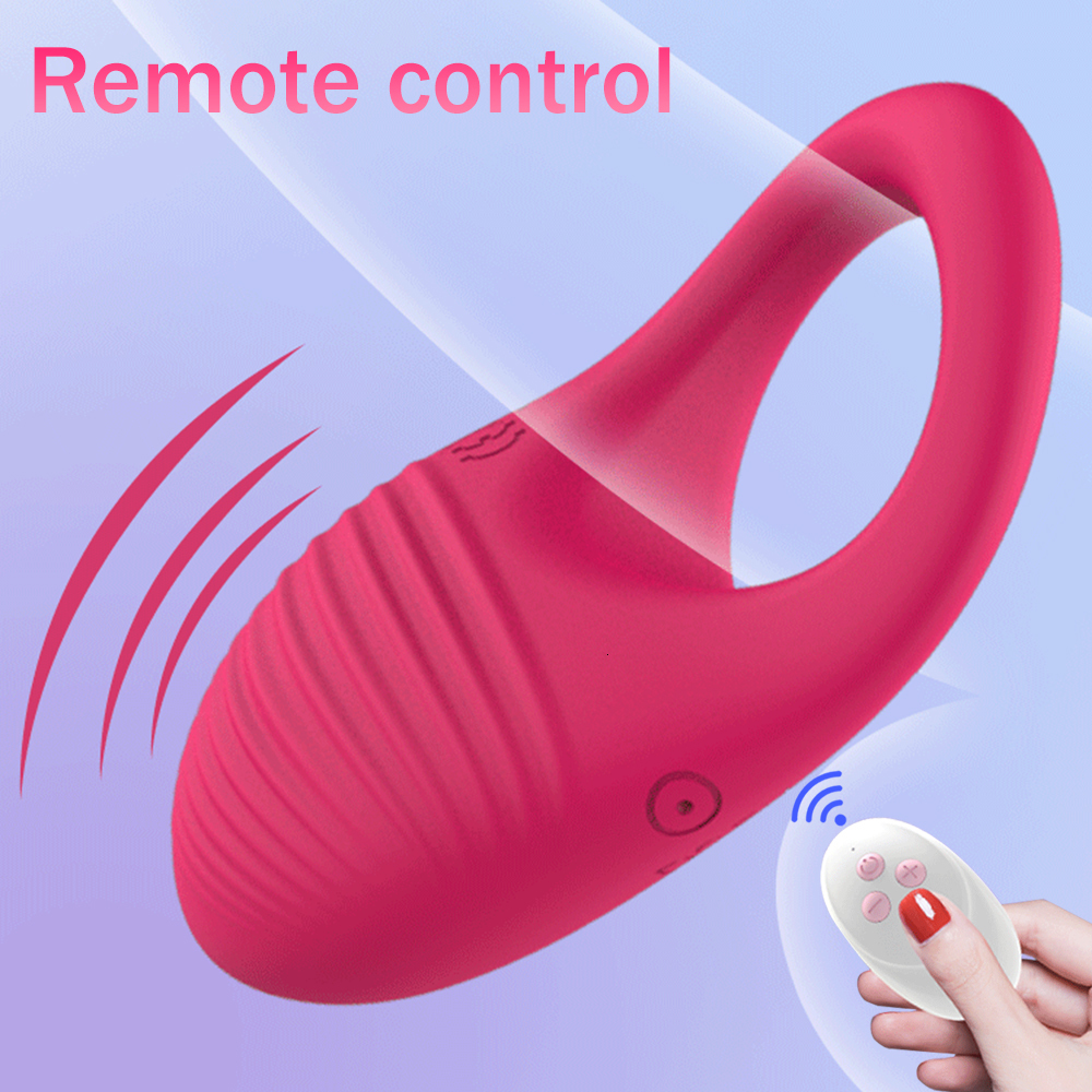 Cockrings Wireless Remote Control Cockring Vibrator Clitoris Stimulation Sleeve for Penis Ring Sex Toys for Men Male Chastity Cock Rings 230404 - view 4