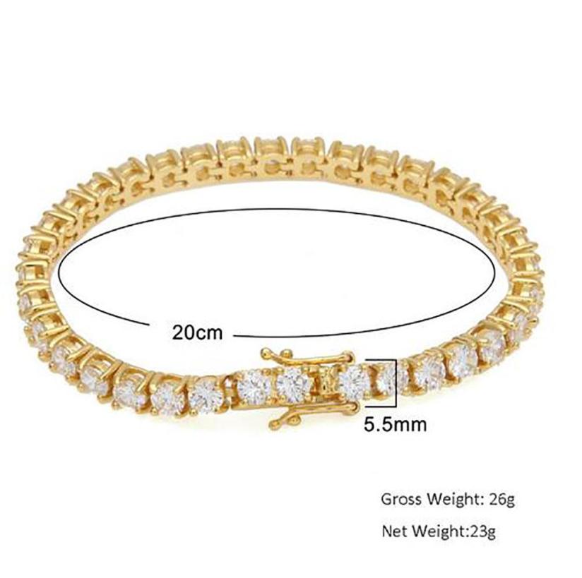 3MM 4MM 5MM 7quot 8quot 9quot Silver Gold Rosegold 5A Cubic Zirconia Iced Braclets Bling Chain Hiphop Tennis AnkletBracelet