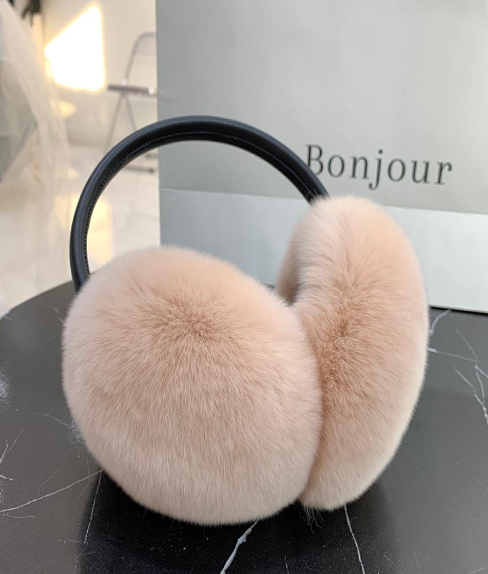 Natural 100% Rex Rabbit Fur Earmuffs Women Fashion Men Warm Russia Winter Real Fur Earmuffs Ear Cover fur Earlap Girl