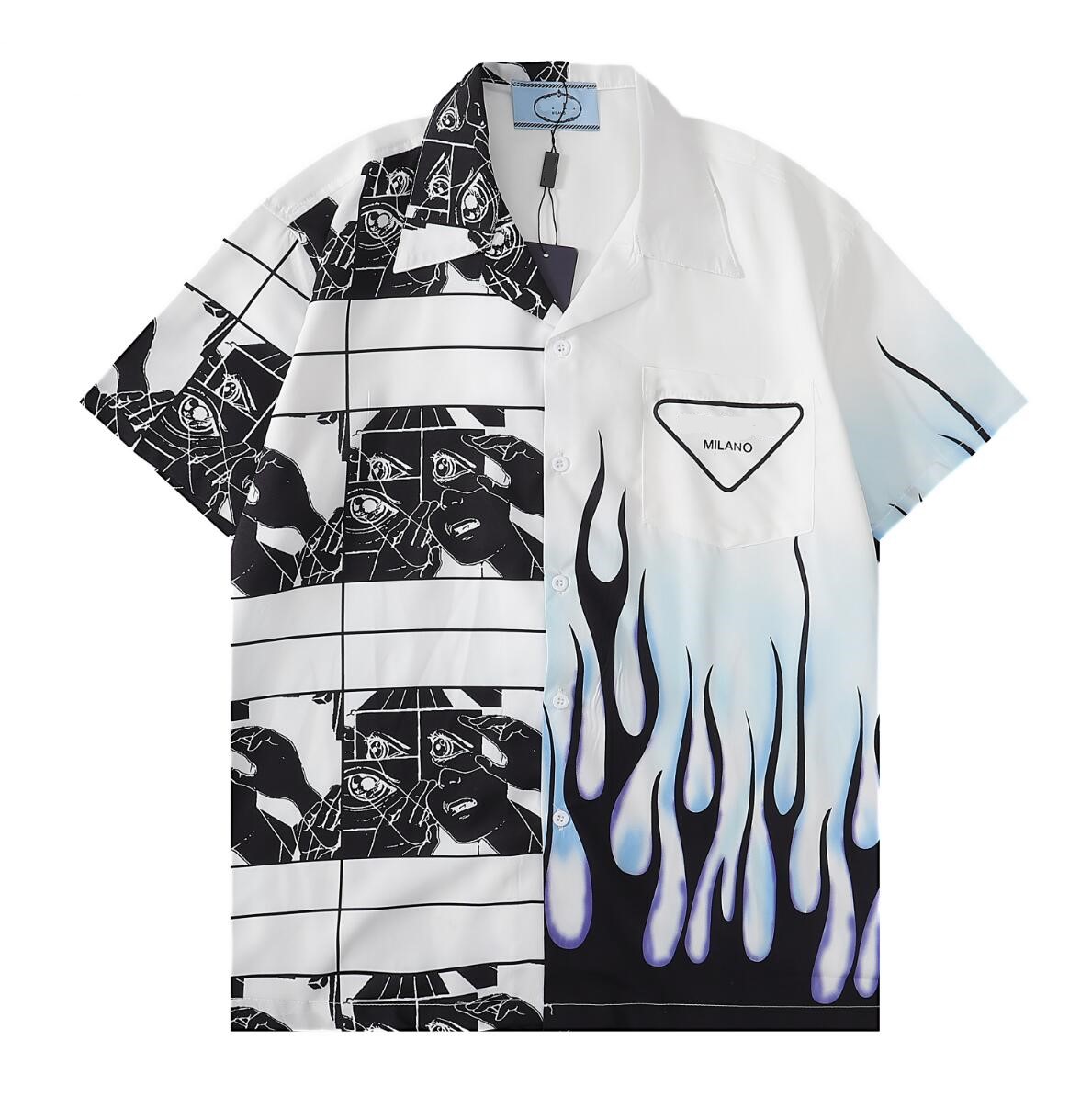 Designer Mens Casual Shirts Summer New Fireworks Print Casual Prue Cotton Loose V Neck Short Sleeve Button Shirts, Multi
Designer Mens Casual Shirts Summer New Fireworks Print Casual Prue Cotton Loose V Neck Short Sleeve Button Shirts, Multi