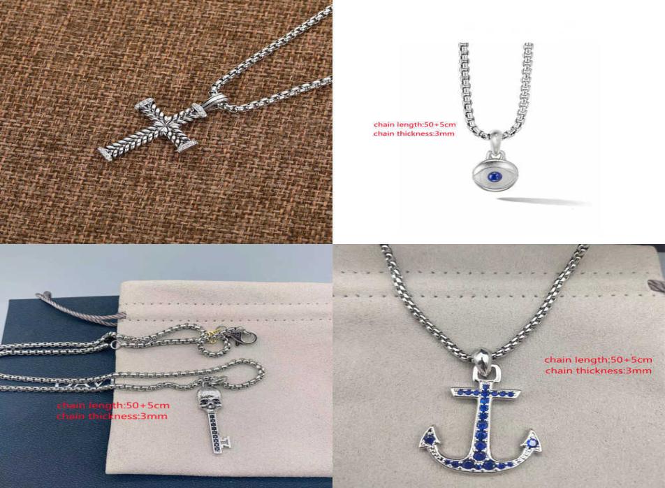Jewelry Women 50cm Chain Necklace Silver Pendant Diamond Necklaces Classic 3mm 2mm Fashion Chains Punk 925 Designer Luxury Hip-hop jewellery evil eye Pendants