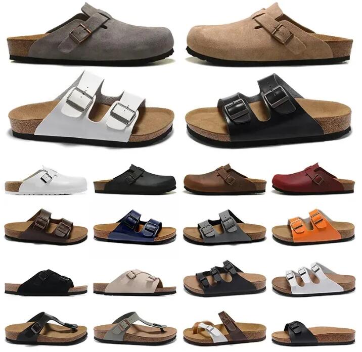 

Designer Boston Summer Cork Flat Slippers Wholesale Leather Slide Favourite Beach Sandals Casual Shoes Clogs for Women Men Arizona Mayari 34-46, 25