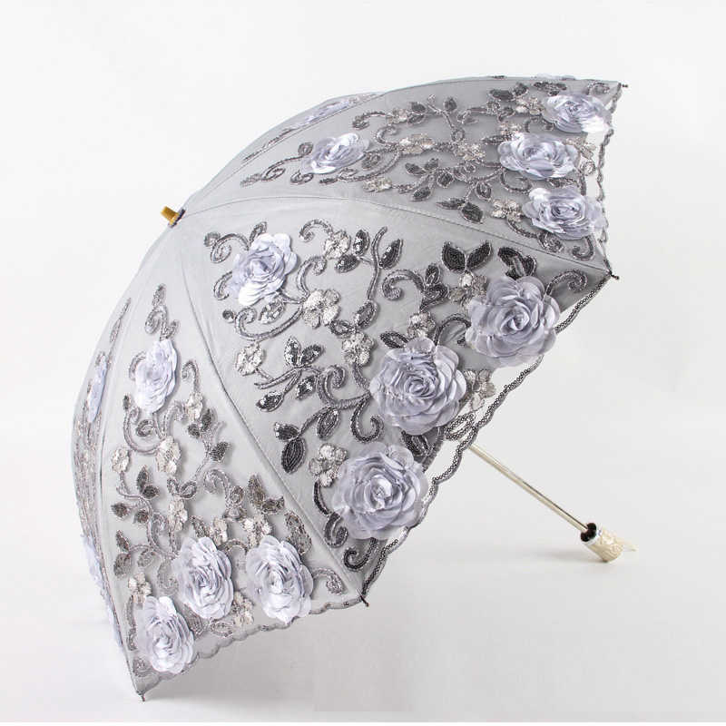 Umbrellas 2022 New Vintage Shabby Floral Women Rain Umbrella Chic Pink Rose Folding Girl Durable Portable Umbrellas Automatic Rain Gear AA230404